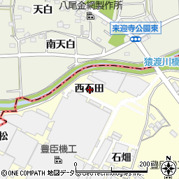 愛知県安城市今本町西石田周辺の地図