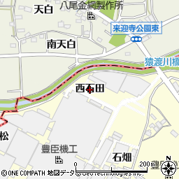 愛知県安城市今本町（西石田）周辺の地図
