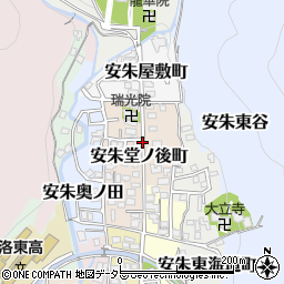 京都府京都市山科区安朱堂ノ後町周辺の地図