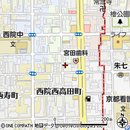 京都府京都市右京区西院西平町25-20周辺の地図