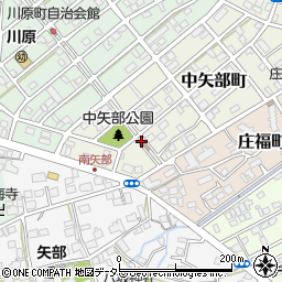 中矢部町自治会館周辺の地図