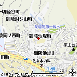 京都府京都市山科区御陵池堤町28周辺の地図
