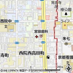 京都府京都市右京区西院西平町25-10周辺の地図