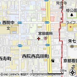 京都府京都市右京区西院西平町25-13周辺の地図