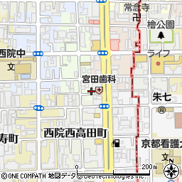 京都府京都市右京区西院西平町25-6周辺の地図