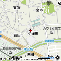 愛知県知立市牛田町小深田周辺の地図