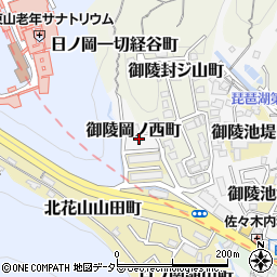 京都府京都市山科区御陵岡ノ西町71-22周辺の地図