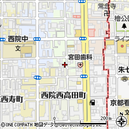 京都府京都市右京区西院西平町1-8周辺の地図