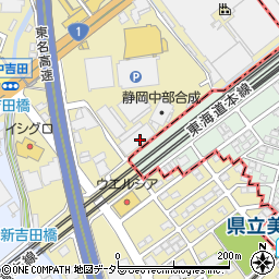 静岡県静岡市駿河区中吉田周辺の地図