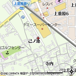 愛知県知立市上重原町己ノ池周辺の地図