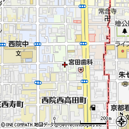 京都府京都市右京区西院西平町1-4周辺の地図