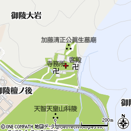 京都府京都市山科区御陵大岩周辺の地図