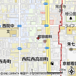京都府京都市右京区西院西平町25周辺の地図
