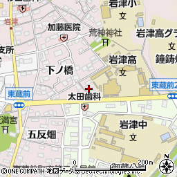 愛知県岡崎市東蔵前町馬場周辺の地図