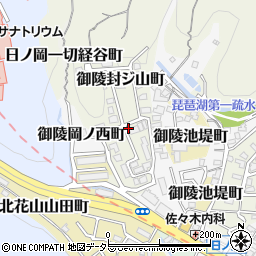 京都府京都市山科区御陵封ジ山町周辺の地図