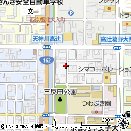 京都府京都市右京区西院西田町周辺の地図