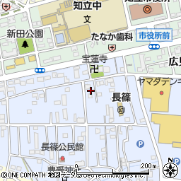 愛知県知立市長篠町新田東周辺の地図