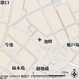 愛知県安城市里町（池畔）周辺の地図