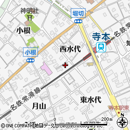 愛知県知多市八幡（西水代）周辺の地図