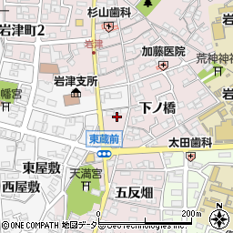 愛知県岡崎市東蔵前町火打山2周辺の地図