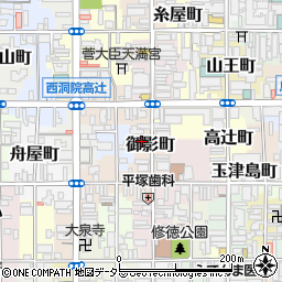 京都府京都市下京区御影町周辺の地図