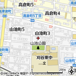 愛知県刈谷市山池町3丁目303周辺の地図