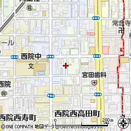 京都府京都市右京区西院西平町6-15周辺の地図