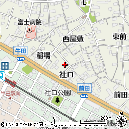 愛知県知立市牛田町稲場86周辺の地図