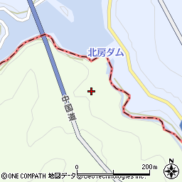 北房ダム周辺の地図