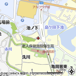 京都府亀岡市篠町篠（洗川）周辺の地図