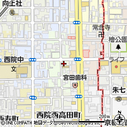 京都府京都市右京区西院西平町22周辺の地図