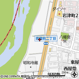 愛知県岡崎市西蔵前町五反田周辺の地図