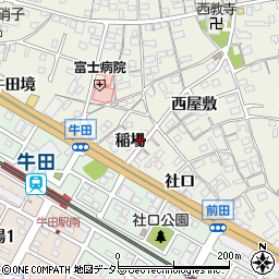 愛知県知立市牛田町稲場周辺の地図