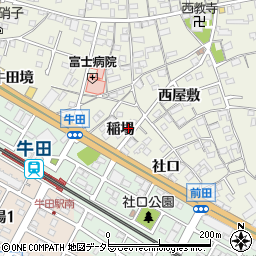 愛知県知立市牛田町（稲場）周辺の地図