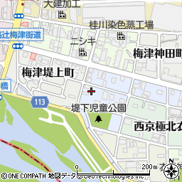 京都府京都市右京区梅津堤下町周辺の地図