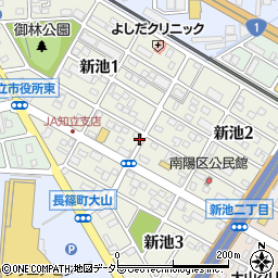 愛知県知立市新池周辺の地図
