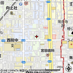 京都府京都市右京区西院西平町9周辺の地図