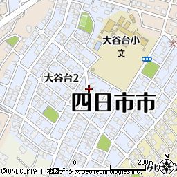三重県四日市市大谷台周辺の地図