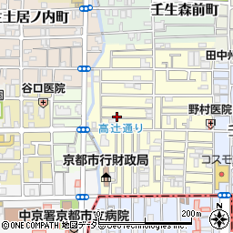 京都府京都市中京区壬生下溝町周辺の地図