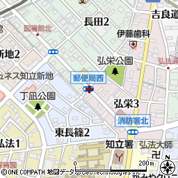 郵便局西周辺の地図