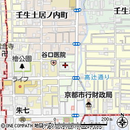 京都府京都市中京区壬生東檜町周辺の地図