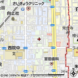京都府京都市右京区西院西平町周辺の地図