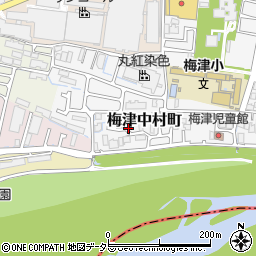 京都府京都市右京区梅津中村町周辺の地図