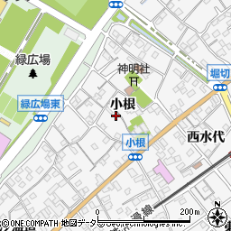 愛知県知多市八幡小根周辺の地図