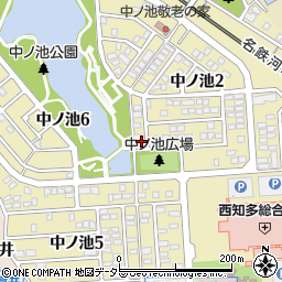 愛知県東海市中ノ池周辺の地図