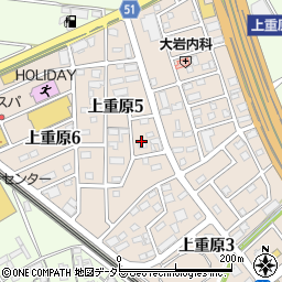 愛知県知立市上重原町野中周辺の地図