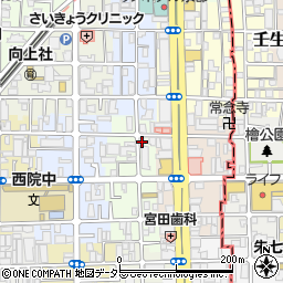 京都府京都市右京区西院西平町18周辺の地図