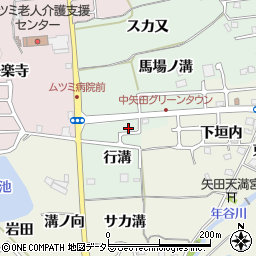 京都府亀岡市中矢田町行溝周辺の地図