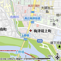 京都府京都市右京区梅津堤上町周辺の地図