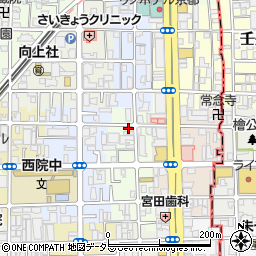 京都府京都市右京区西院西平町11周辺の地図